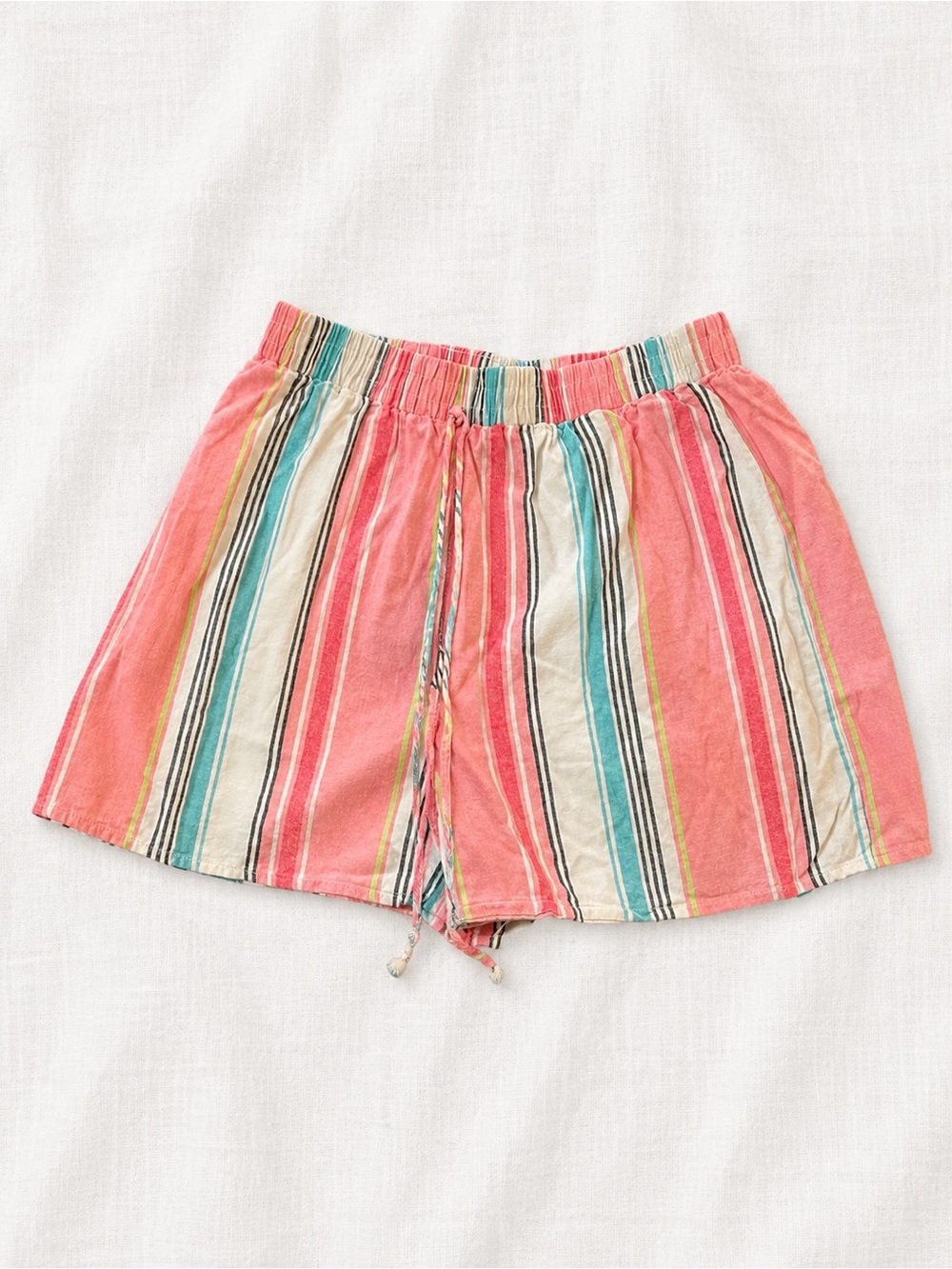 miami Coral Multi-Stripe Pull-On Shorts